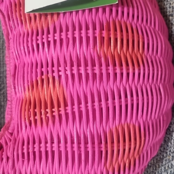 KATE SPADE NY x TARGET Polka Dot Wicker Crescent Bag Pink/Red - Picture 4 of 7